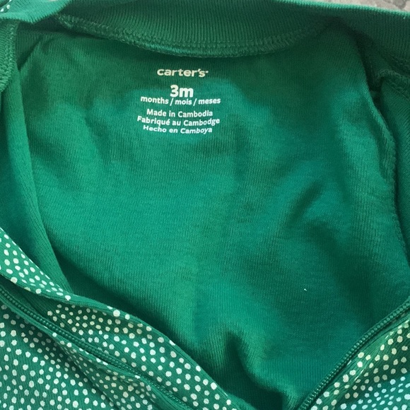 Carter's - Shamrock Print Footed Pajamas Onesie - 2 Way Zipper - 3 Months - NWT - Picture 8 of 16